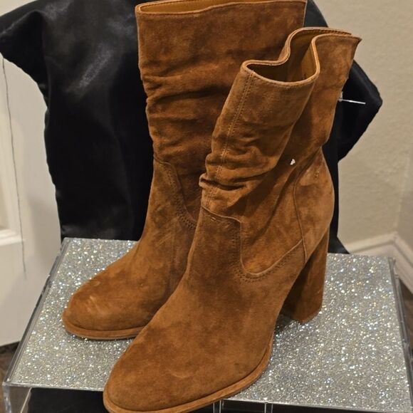 Steve Madden Vector Slouch Bootie- Chestnut Suede - Picture 10 of 13